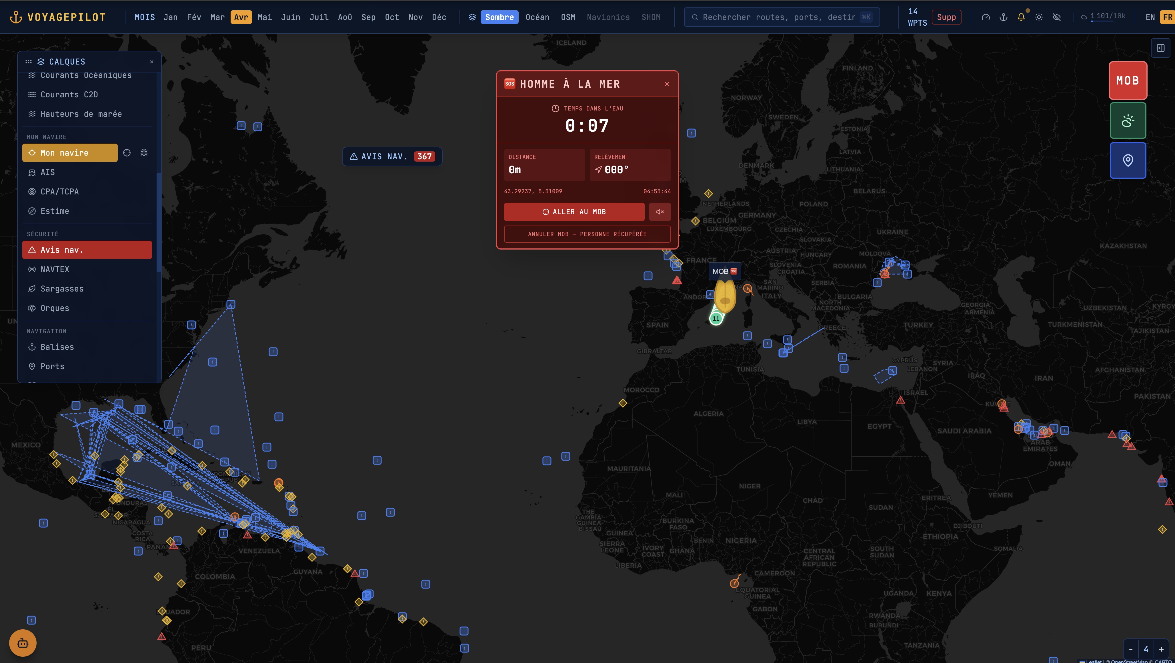 Homme à la mer (MOB)